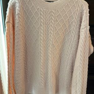 Ann Taylor light pink Textured Knit Sweater
